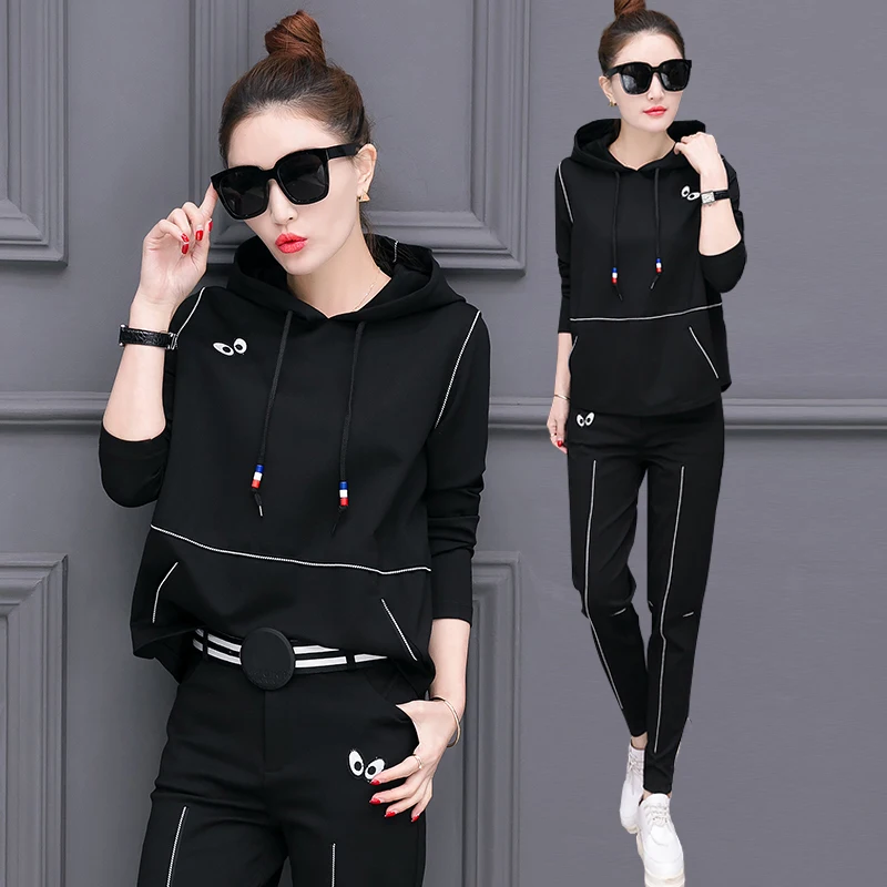 Two Piece Set Tops And Pants Outfit For Women Clothes fall Fashion Hooded 2023 new Tracksuit Korean spring women clothing sets