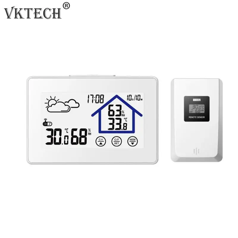 

Humidity Forecast Touch Screen Weather Station Clock Wireless Sensor Thermometer Digital Temperature Instruments