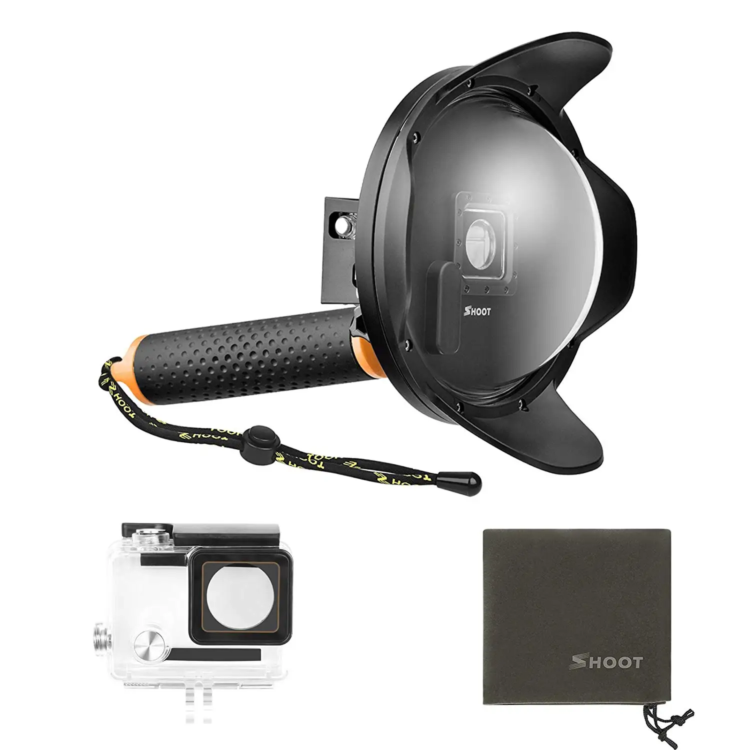 

SHOOT 2.0 Version 6 inch Diving Underwater Lens Hood Dome Lens Dome Port for Gopro Hero 3+/4 Black Silver Camera Photography