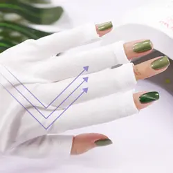 Белое украшение для ногтей советы анти-ультрафиолет с открытым носком перчатки защита УФ Гель-лак свет лампы экран от радиации кожа