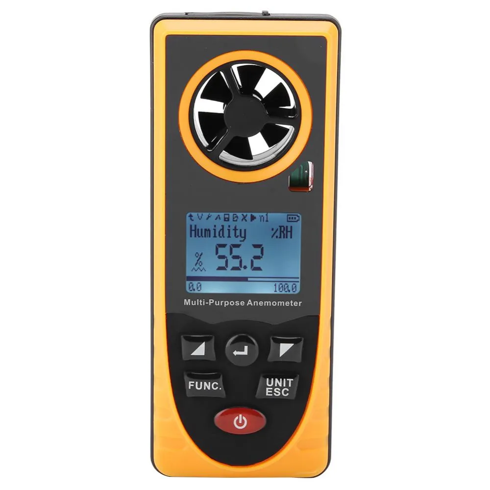 

GM8910 Portable Digital Multi-purpose Anemometer Barometric Humidity Altitude Temperature Dew Point Wind Chill Speed Meter