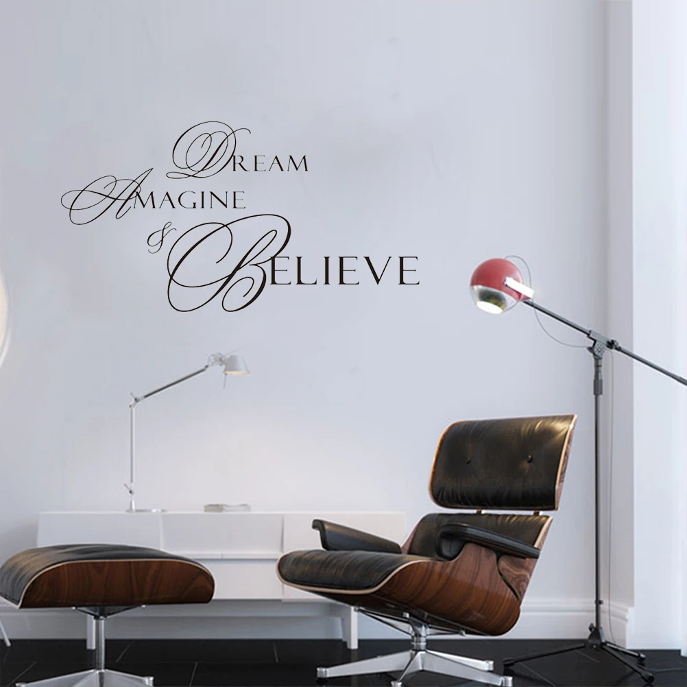 

1PC Wall Stickers Home Decor Living Room Dream Imagine Believe Wall Sticker Wall Decal Wallpaper