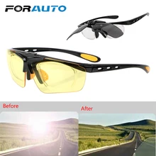 FORAUTO солнцезащитные очки для мотокросса, с откидной крышкой, антибликовые очки ночного видения для водителей, очки с УФ-защитой для автомобиля, очки ночного видения