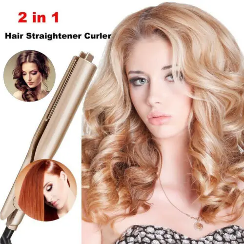 

Negative Ions 2 in1 Hair Straightener And Curling Iron Curl Formers Tool Hair Curlers Hair Straightener 2 in 1 Wave Formers