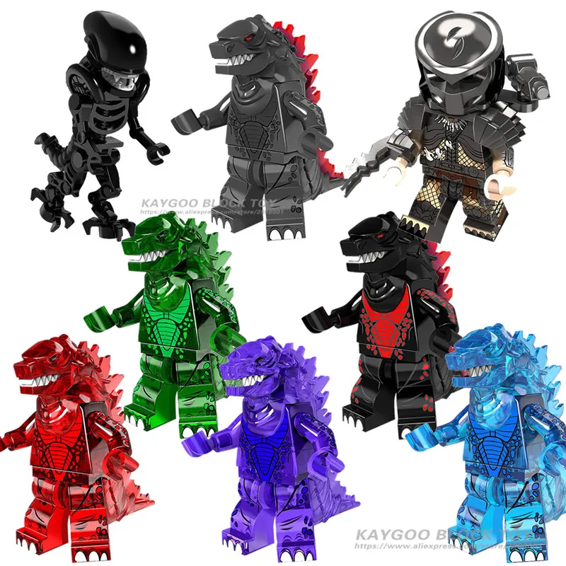 

Super Heroes American Science Fiction Monster Movie Godzilla Predator Alien Dolls Building Blocks Children Christmas Toys Gift