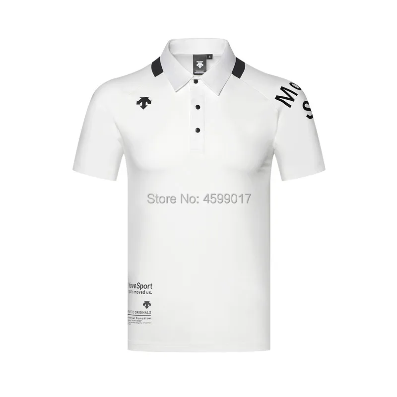 2019 الرجال الرياضية قصيرة الأكمام DESCENTE الغولف تي شيرت جولف الملابس S-XXL سريعة الجافة لينة الغولف تي شيرت شحن مجاني