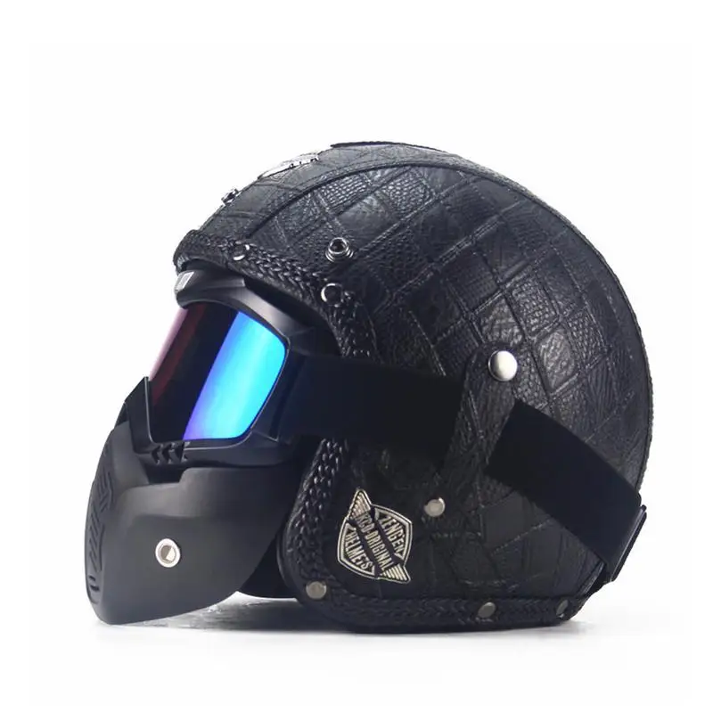 

Handcrafted Vintage Motorcycle Helmet Full Helmet Men And Women's Personality Harley Locomotive Cycling Helmet