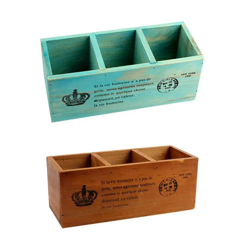 

Cute Retro Simple Fleshy Flowerpot Woodiness Retro Storage Box Crafts Flowerpot Desktop Home Decoration Seaside Style Creative