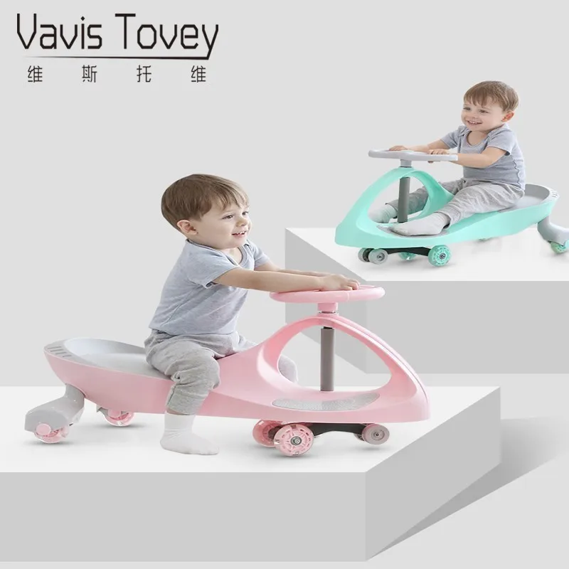 

Small Bully Vehicle Children Slippery Vehicle Universal Round Female Baby Vehicle 1-3 Year Male Baby Young Swing Niu Niu Vehicle