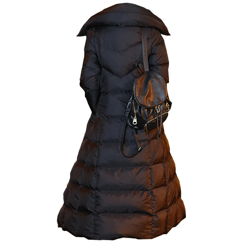 Extra long white duck down jacket female winter 2018 new long over the knee long thick slim Slim warm ladies down coat women top Extra long white duck down jacket female winter 2018 new long over the knee long thick slim Slim warm ladies down coat women top