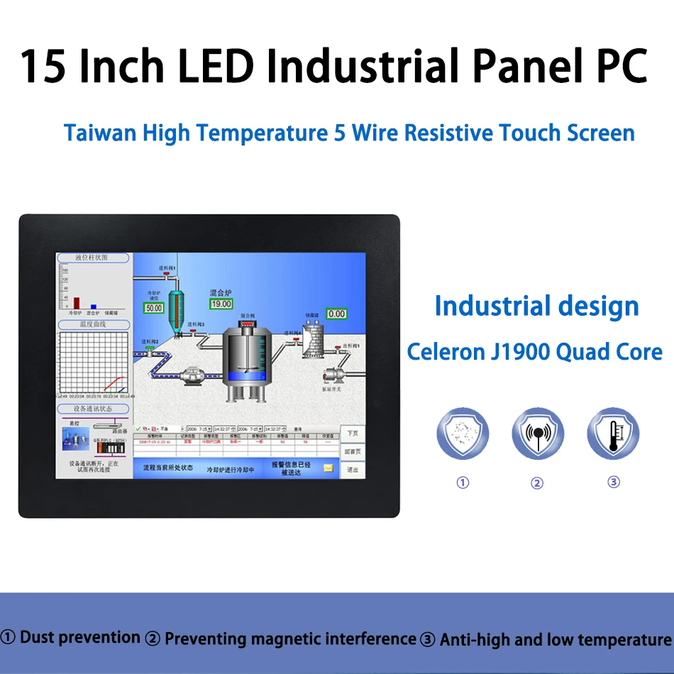 15 дюймов, светодиодная панель PC, Intel J1900, промышленных Панель PC, Тайвань 5 проводов Сенсорный экран, Windows 7/10/Linux Ubuntu, [HUNSN WD06]