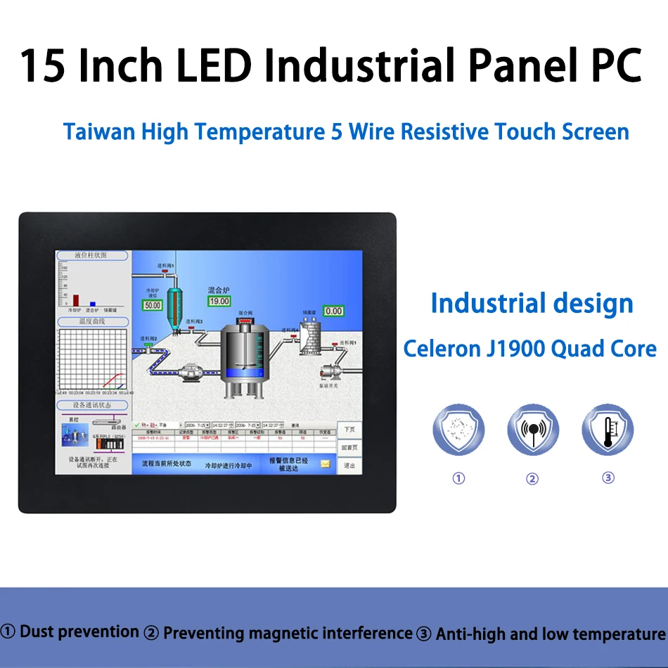 

15 Inch LED Panel PC,Intel J1900,Industrial Panel PC,Taiwan 5 Wire Touch Screen,Windows 7/10/Linux Ubuntu,[HUNSN WD06]