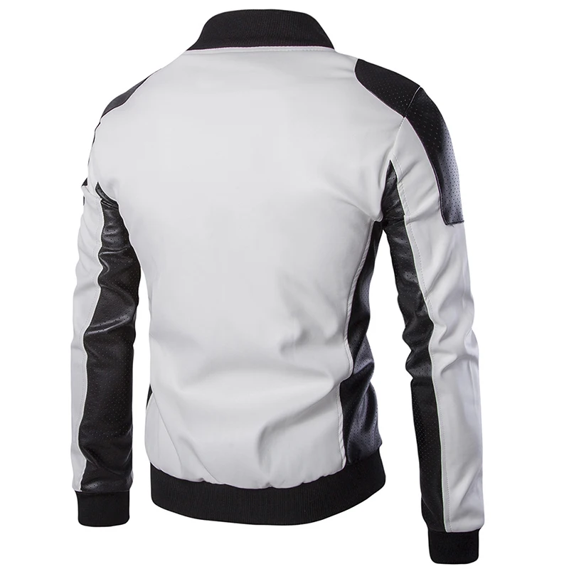 Мотоциклетная кожаная куртка мужская осенне-зимняя кожаная одежда мужские кожаные куртки мужские белые повседневные пальто брендовые большие размеры 5XL