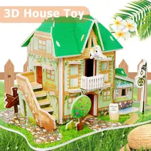 Детские DIY игрушки 3D деревянные пазлы кукольный домик раз квартира кукольный дом мебель развивающие игрушки мебель для детей подарок