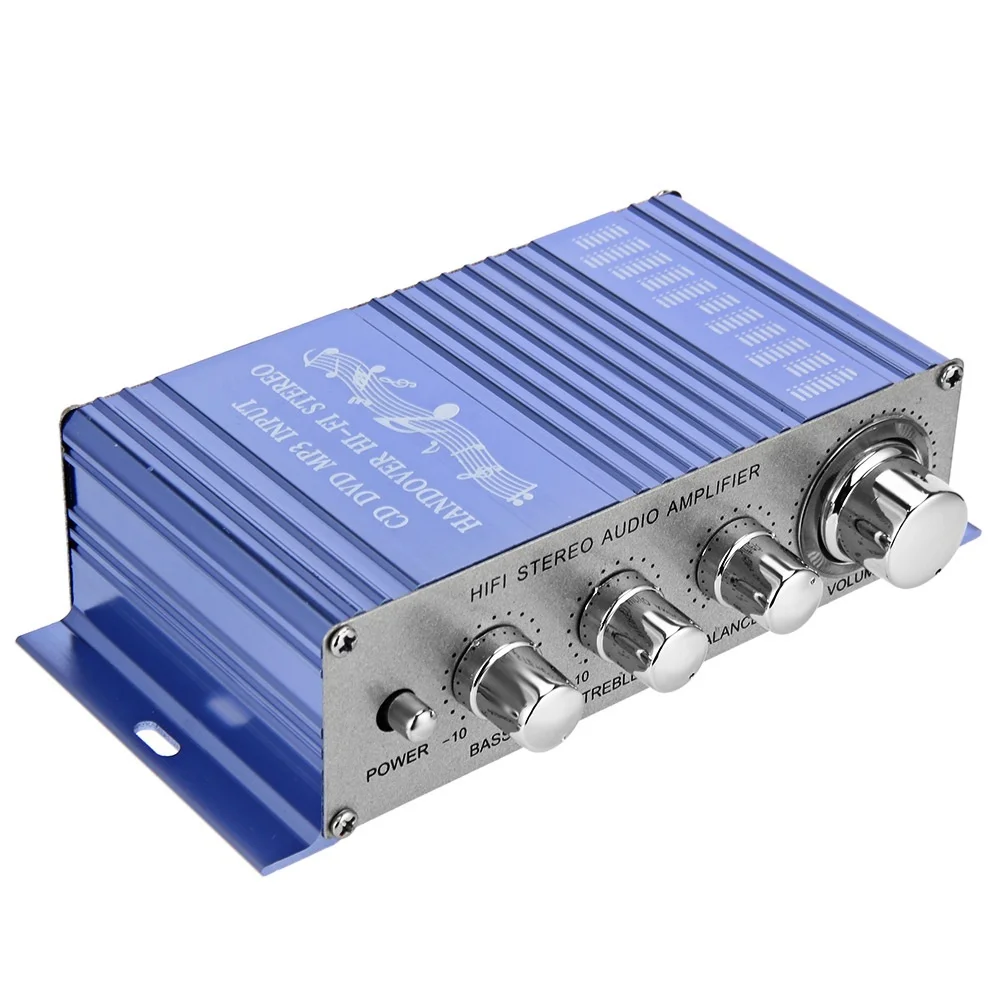 

1 Pcs Audio Amplifiers HY2002 Hi-Fi 12V Mini Auto Car Stereo Power Amplifier 2 Channel Support CD DVD MP3 Input For Motorcycle
