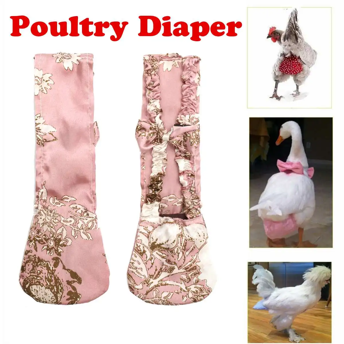 Style Random 3 Sizes Chicken Poultry Cloth Diaper Pet Adjustable Diape