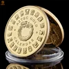 Mexican Maya Aztec Calendar Prophecy Culture Gold Plated 999 Replica  Commemorative Coin Collectibles ► Photo 2/6