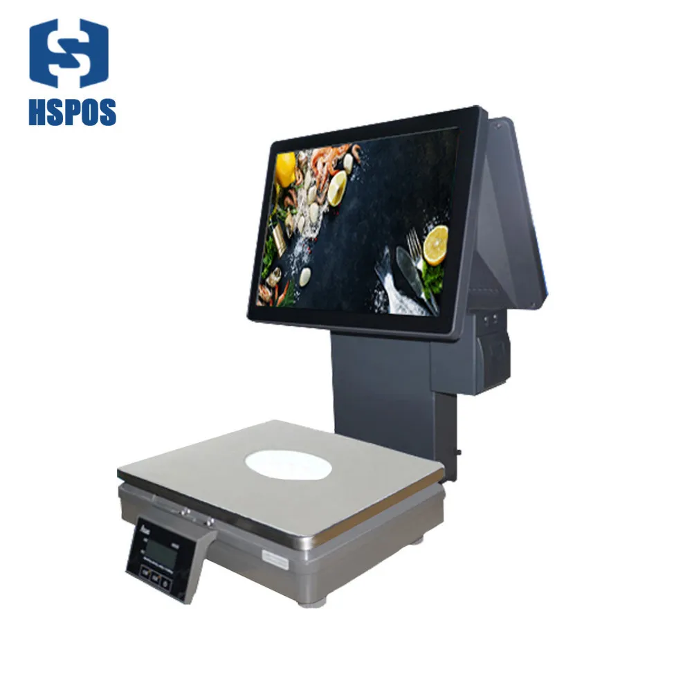 New Fruit Shop 15kg Price Computing Weighing Scale with Double Touch Screen for POS Cash Register S