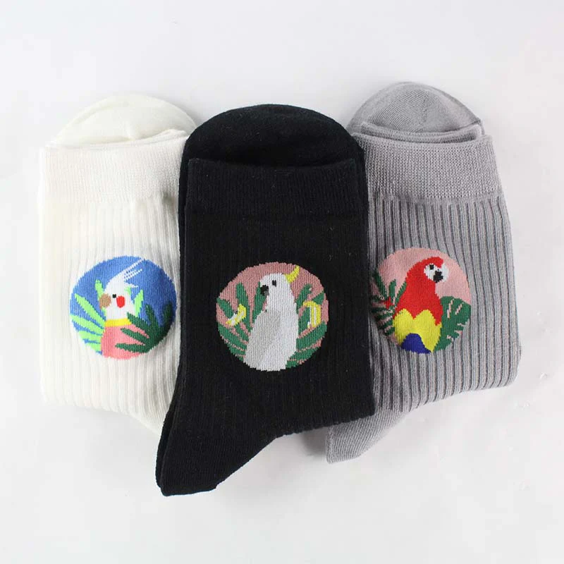 

Sale Art Retro Cute Bird Socks Women Kawaii Funny Socks Cartoon Harajuku Japan Mujer Girls Sock Drop Shipping