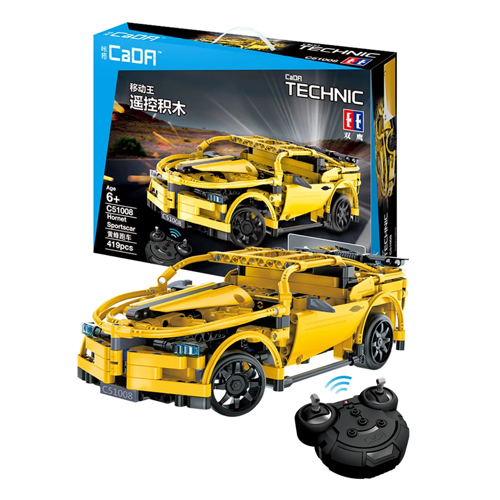 Двойной E Cada обучающий сборный автомобиль строительные блоки игрушки 2 4 г