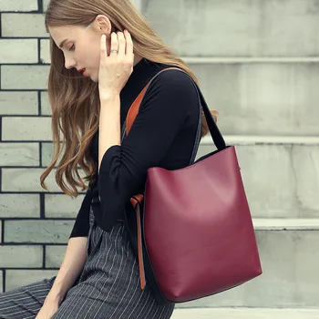

Genuine Leather Handbags Women Tote Fashion Designer Luxury High Quality Office Ladies Evening Clutch Shoulder Bags New 2018