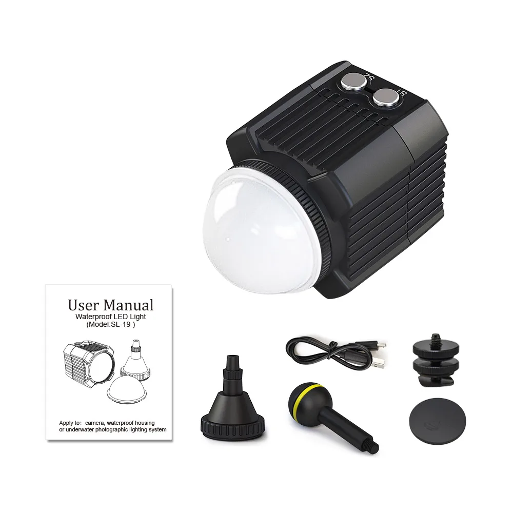

Mini Rechargeable LED Video Light Diving Lamp 60M Waterproof IPX8 Camping Cycling for DJI Drone/GoPro/Action Cameras/Phone