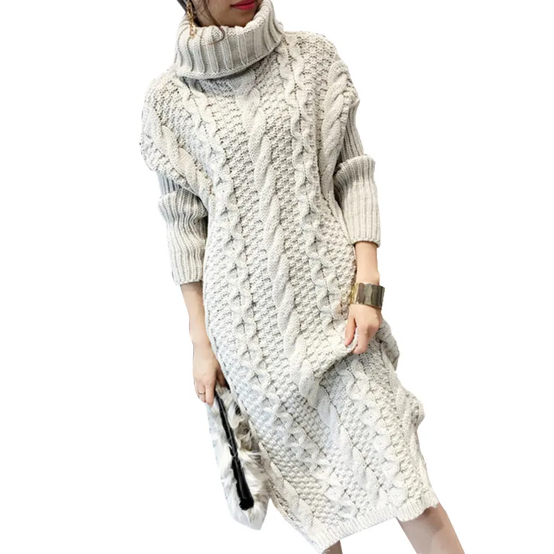 2019 осень зима для женщин платья свитеры зима длинный вязаный женский теплая водолазка витой утолщение тонкий пуловер Топы корректирующие