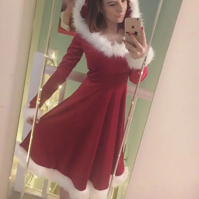 

Kids Women Mothers Daughter Swing Dress Christmas Family Party Long Dress Red Dress Santa Velvet Family Matching Clothes