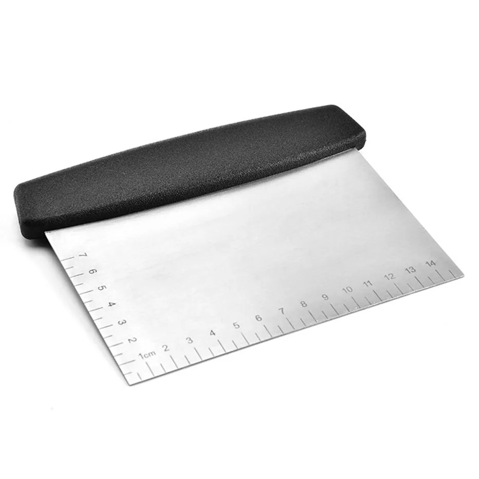 

KHGDNOR Stainless Steel Pastry Cutter Metal Griddle Scraper Chopper Baking Dough Cutter with Scale