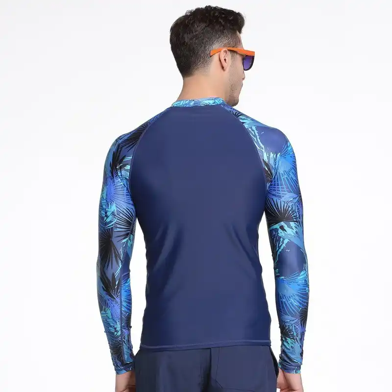 Rashguard Men Long Sleeve Swimsuit Rash Guard Swimwear UV Mens Swim