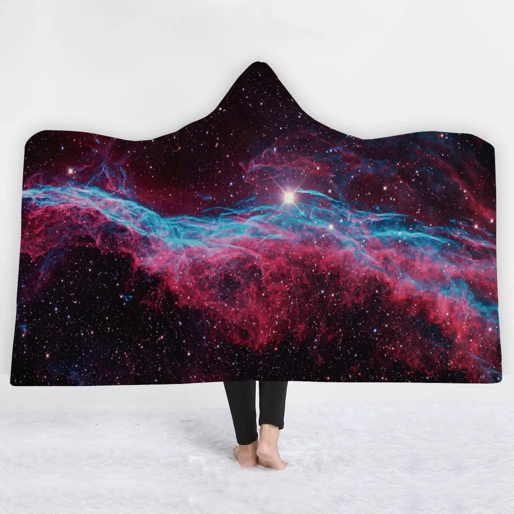 3d Galaxy Stars печатное детское одеяло с капюшоном для взрослых теплое носимое