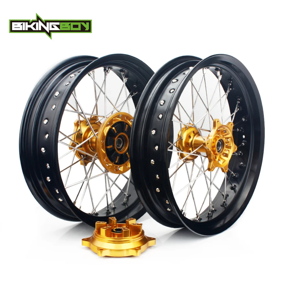 BIKINGBOY 1" Supermoto для Suzuki DRZ400SM 2005- DRZ400 00-04 DRZ 400 S 00-17 DRZ400E 2000-2007 Передние Задние Колеса Диски ступицы