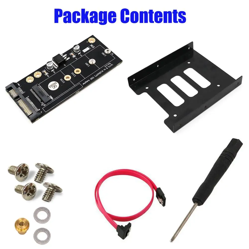 

NGFF to SATA 2.5 Adapter Card Hard Drive Converter Board Module 3.5 HDD Cage