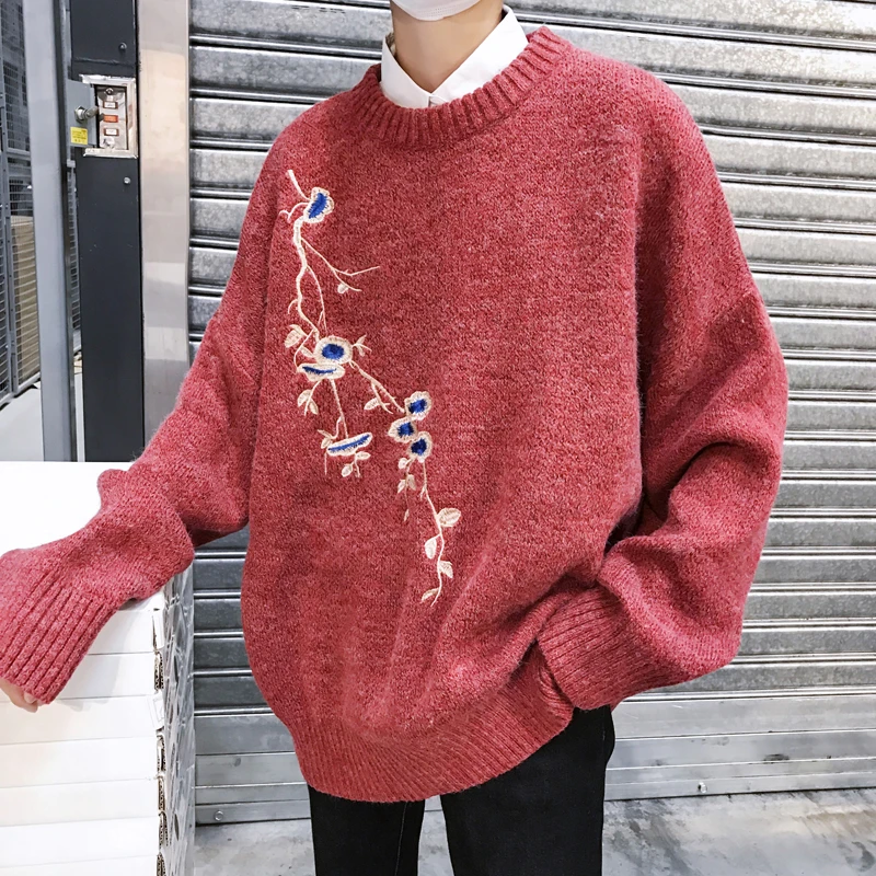 mens pullover sweater floral sleeves mens pullover sweater floral sleeves