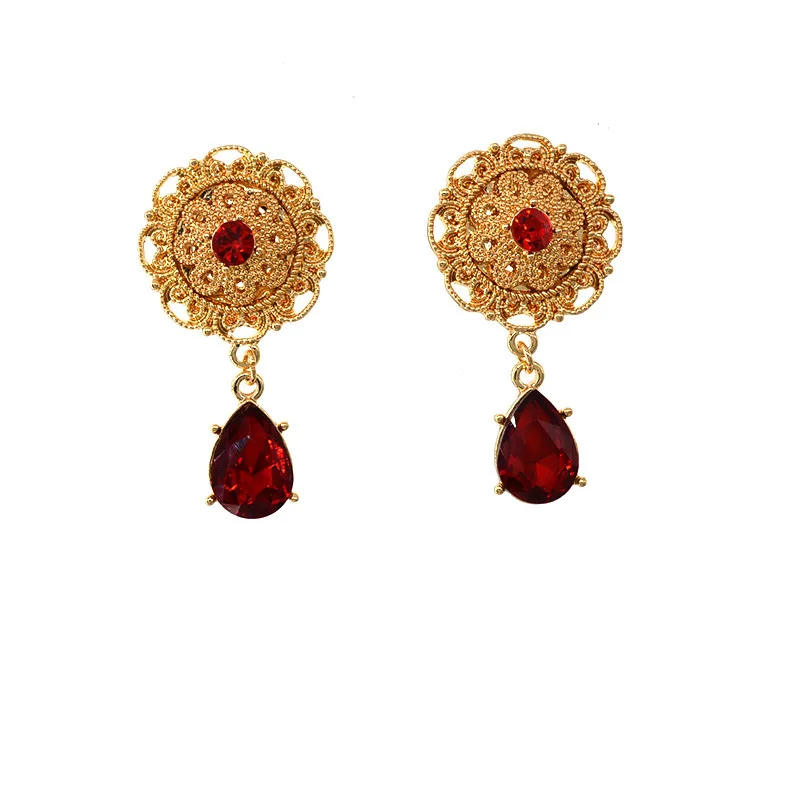 

New Earrings Women S Party Retro Earrings Baroque Court Earrings Crystal New Flower Earrings Fashion Jewelry