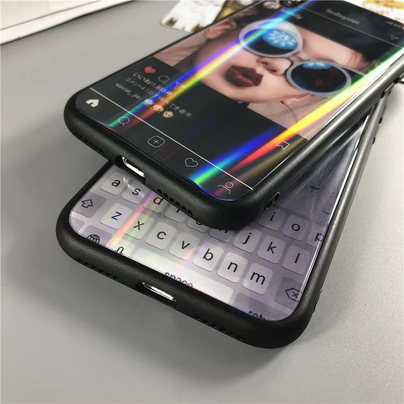 Для применения iphone 7 Чехол 8 постепенное изменение свежий плюс лазерная АВРОРА