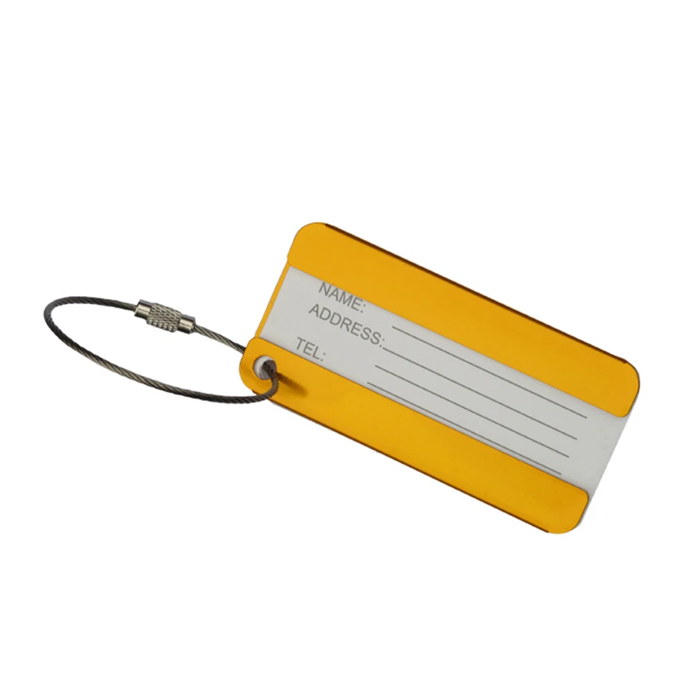 Aluminium Alloy Luggage Bag Tag ID Name Baggage Label Travel Suitcase