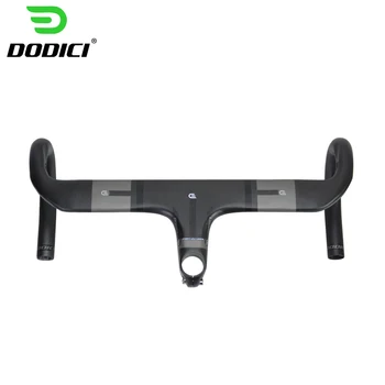 

DODICI Carbon Road Bicycle Handlebar 400/420/440MM highway integrated Handle Bars matte Carbon Road Handlebar with stem 31.8