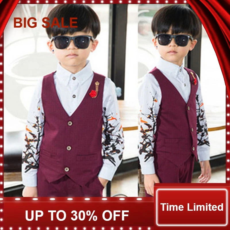

kids' sets newly design vest +shirts+pants suits children clothing sets baby kids outfits boys' suits for wedding