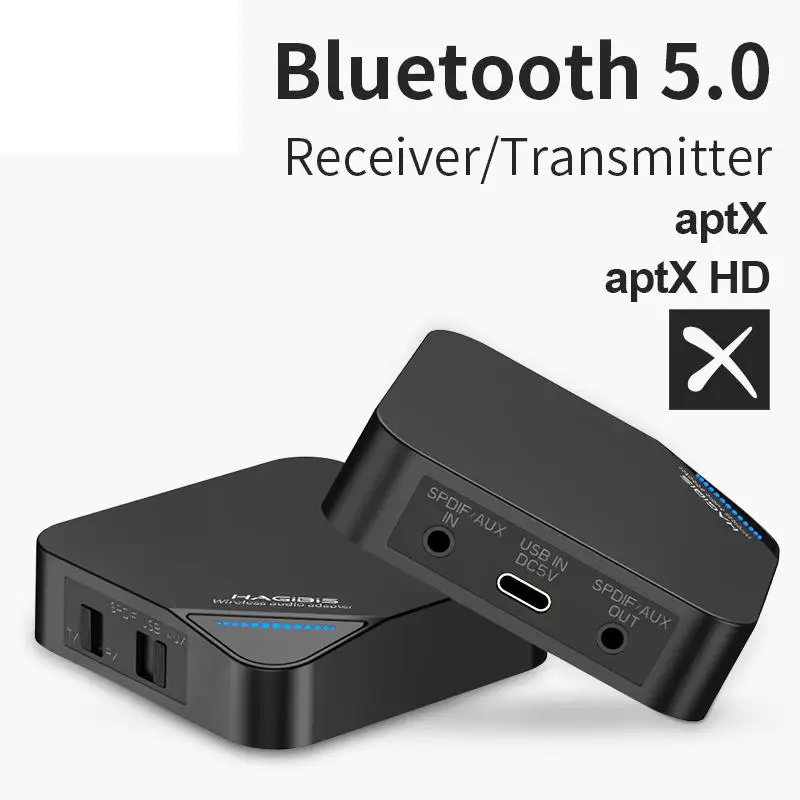 Hobbylan 5,0 приемник передатчик 2 в 1 беспроводной aptX HD аудио 3,5 мм AUX/SPDIF/type-C адаптер для ТВ/наушников/автомобиля/ПК d25