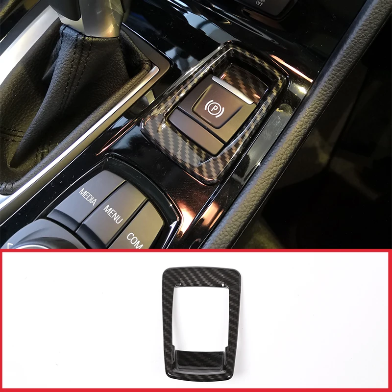 

For BMW 2 Series 218i Gran Tourer F45 F46 2015-2018 Car Accessories Carbon Fiber ABS Electronic Handbrake Button Cover Trim