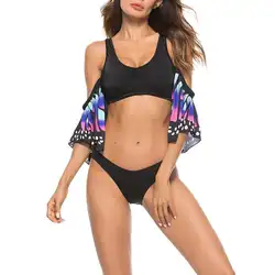 2019 пикантные низкая талия бикини Push Up Купальник летняя пляжная одежда для женщин купальники для малышек рюшами ванный комплект