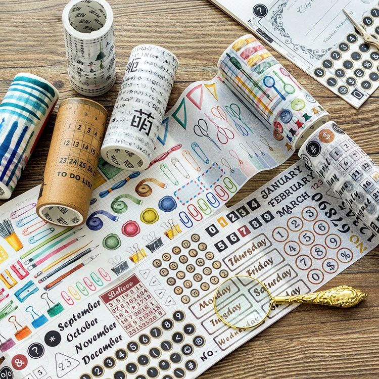 

Gift Typewriter alphabet Notebook f16 Beautiful Stikcer t15 schedule Label 10cm wide Paper Decoration Washi Tape