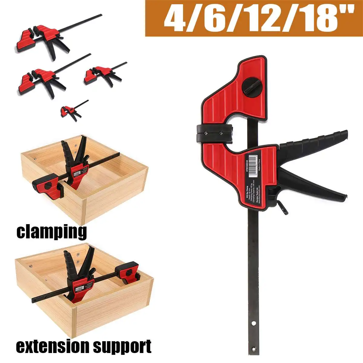

4/6/12/18 Inch Heavy Duty F Clamp Bar for Metal Wood Fixture Holder Quick Grip Release Parallel DIY Hand Woodworking Tool New