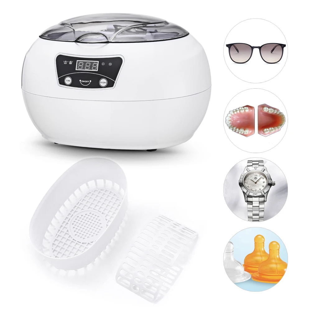 

EU Plug Ultrasonic Cleaner 0.6L Digital Sterilizer Nail Tools Washing Equipment for Nail Art File Machine