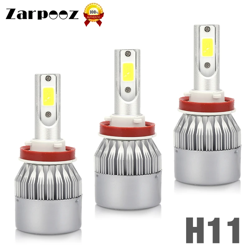 Zarpooz фара 18 Вт H1 H3 H7 светодиодный H11 9005 9006 9012 12V 360 градусов COB лампы C6S фары