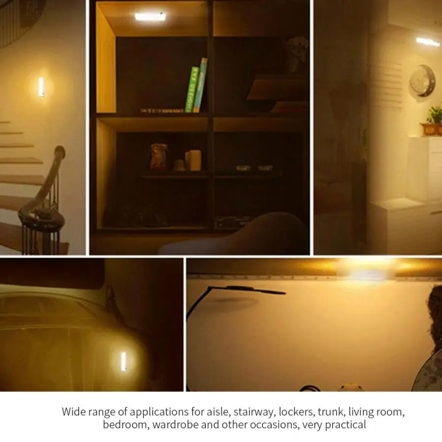 

Cabinet Light LED Human Body Induction Lamp 3W With USB Charging Ultra-Thin Infrared Wardrobe Light For Closet Led Battery