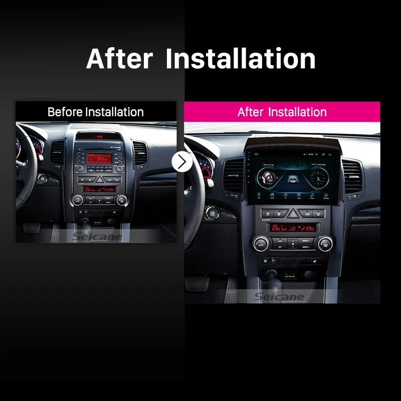 Top Seicane 10.1 Inch 2DIN Android 8.1 Car Radio WIFI Bluetooth Multimedia Player GPS Navigation For 2009 2010 2011 2012 KIA Sorento 5