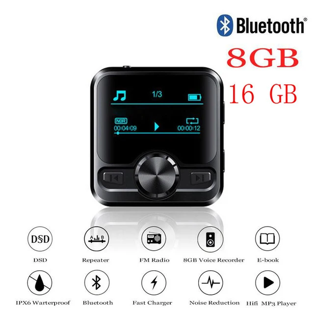 Hifi Спортивный Bluetooth Mp3 диктофон Hifi Mp3 плеер Bluetooth Dsd 8 Гб диктофон ручка Hifi аудио Fm радио Поддержка E-Bo