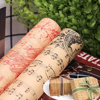 

10pc DIY Vintage Music Style Wrapping Vintage Kraft Paper Flower Bouquet Craft Paper Xmas Gift Home Decor Photography Props